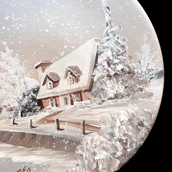 Vintage 1980s Tifo Hand Painted Quebec Folk Art Plate Francine Fugere Thiffault - Picture 4 of 9